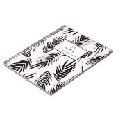 ピンクと黒のブラシパーム離れのパターンカスタム ノートブック (左側)