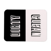ピンクと黒のブロックモダンタイポグラフィ食洗機 マグネット (横)