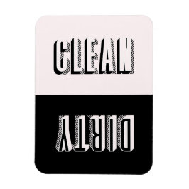 ピンクと黒のブロックモダンタイポグラフィ食洗機 マグネット