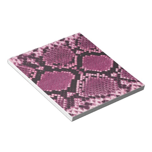 ピンクと黒のヘビの模様 ノートパッド (アングル)