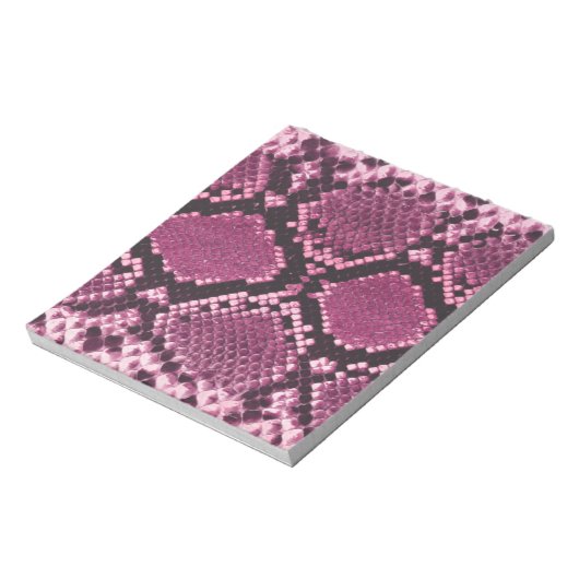 ピンクと黒のヘビの模様 ノートパッド (回転)
