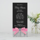 ピンクと黒のベビーガールシャワー 招待状 (スタンド正面)