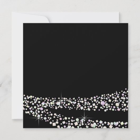 ピンクと黒のベビーガールプリンセスベビーシャワー 招待状 (裏面)