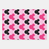 ピンクと黒のマウス耳 ラッピングペーパーシート (正面)