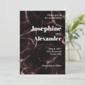 ピンクと黒のマーブルテーマ 招待状 (スタンド正面)