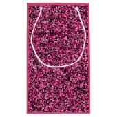 ピンクと黒のミニカモフラージュ スモールペーパーバッグ (裏面)