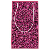 ピンクと黒のミニカモフラージュ スモールペーパーバッグ (正面)