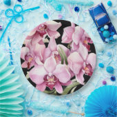 ピンクと黒のラン結婚ス ペーパープレート (パーティー)