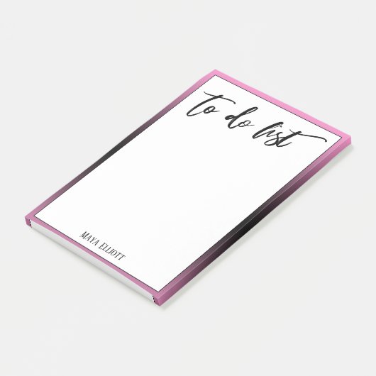 ピンクと黒のリストを作成する手書グラデーションき縁ど ポストイット (アングル)