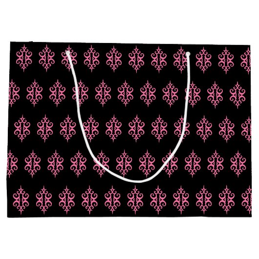 ピンクと黒のレース抱き枕 ラージペーパーバッグ (裏面)