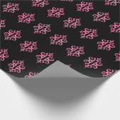 ピンクと黒のレース模様のラッピング紙 ラッピングペーパー (角)