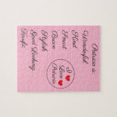 ピンクと黒のロマンチック ジグソーパズル (横)