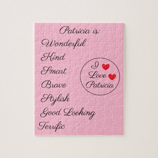 ピンクと黒のロマンチック ジグソーパズル (縦)