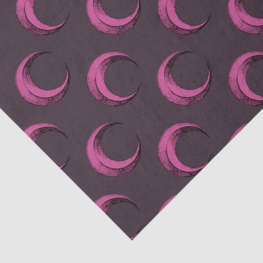 ピンクと黒の三日月のパターンのハロウィーン 薄葉紙 (詳細)