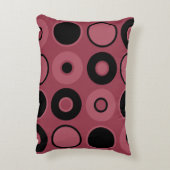 ピンクと黒の円 アクセントクッション (裏面(縦))