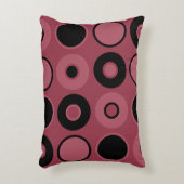 ピンクと黒の円 アクセントクッション (正面(垂直))