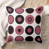 ピンクと黒の円 クッション (ブランケット)