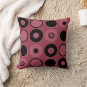 ピンクと黒の円 クッション (ブランケット)