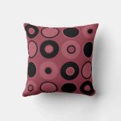 ピンクと黒の円 クッション (裏面)