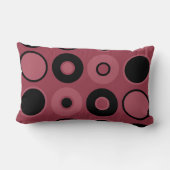 ピンクと黒の円 ランバークッション (裏面)