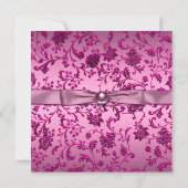 ピンクと黒の写真卒業 招待状 (裏面)