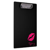 ピンクと黒の口紅プリント クリップボード (右)