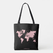 ピンクと黒の地図 トートバッグ (裏面)