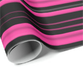 ピンクと黒の塗りつぶし線 ラッピングペーパー (ロールコーナー)