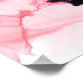 ピンクと黒の大理石のテクスチャ手色彩の鮮やか ポスター (角)