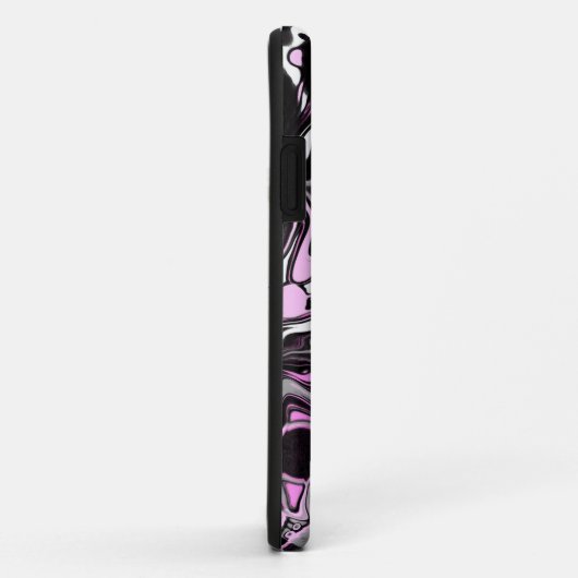 ピンクと黒の大理石の流体アートセモダンル Case-Mate iPhoneケース (裏面/右)