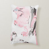 ピンクと黒の大理石テクスチャ。手書き アクセントクッション (裏面(縦))