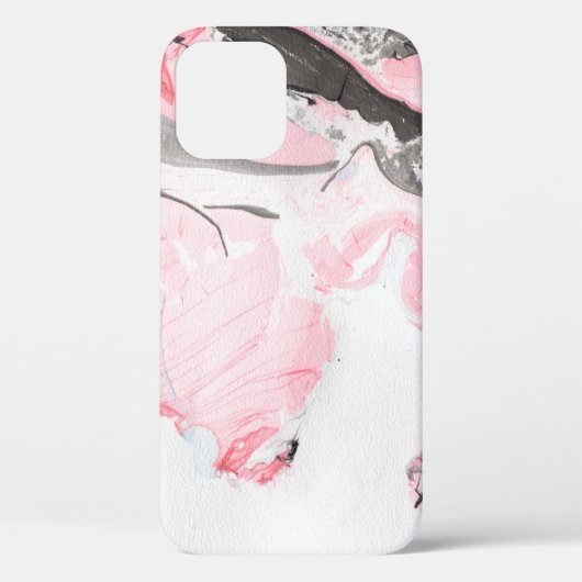 ピンクと黒の大理石テクスチャ。手書き Case-Mate iPhoneケース (裏面)