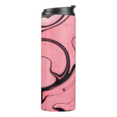 ピンクと黒の大理石テクスチャ。手絵を描 タンブラー (回転左)