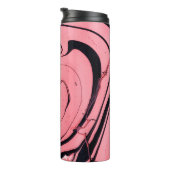 ピンクと黒の大理石テクスチャ。手絵を描 タンブラー (回転右)