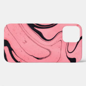 ピンクと黒の大理石テクスチャ。手絵を描 Case-Mate iPhoneケース (裏面 (横))
