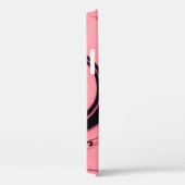 ピンクと黒の大理石テクスチャ。手絵を描 Case-Mate iPhoneケース (裏面 / 右)