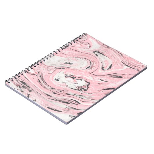 ピンクと黒の大理石テクスチャ。抽象芸術モダンバック ノートブック (左側)