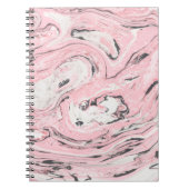 ピンクと黒の大理石テクスチャ。抽象芸術モダンバック ノートブック (正面)