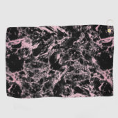 ピンクと黒の大理石 ゴルフタオル (横)
