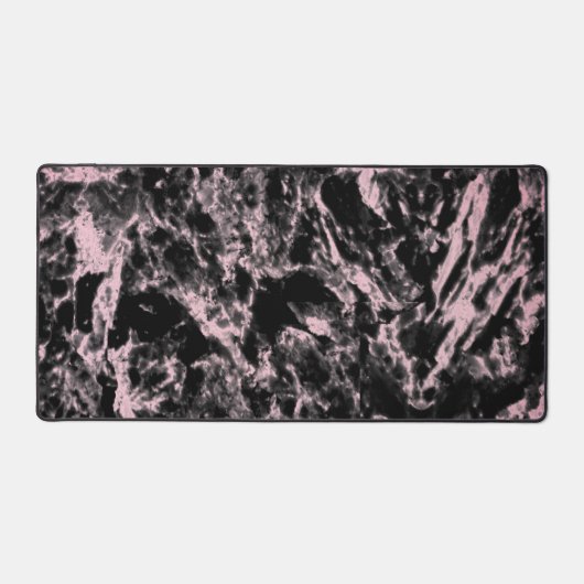 ピンクと黒の大理石 デスクマット (正面)