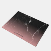 ピンクと黒の大理石 ドアマット (アングル)