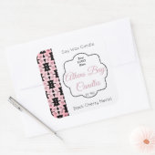 ピンクと黒の幾何学的なロウソク製品ラベル スクエアシール (封筒)