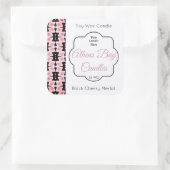 ピンクと黒の幾何学的なロウソク製品ラベル スクエアシール (バッグ)