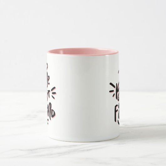 ピンクと黒の手が友達のマ最高のグをレタ マグカップ (中央)