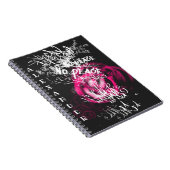 ピンクと黒の文字ノーピース通りグラフィティ ノートブック (右側)