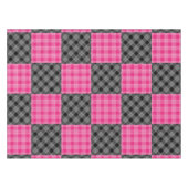 ピンクと黒の格子模様のテーブルクロス テーブルクロス (正面(横))