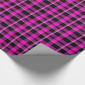 ピンクと黒の格子模様の包み紙 ラッピングペーパー (コーナー)