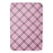 ピンクと黒の格子縞 バスマット (正面縦)