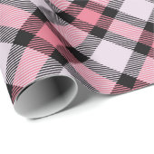 ピンクと黒の格子縞 ラッピングペーパー (ロールコーナー)