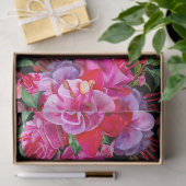 ピンクと黒の水色の明るい赤紫色開花 薄葉紙 (ギフト)